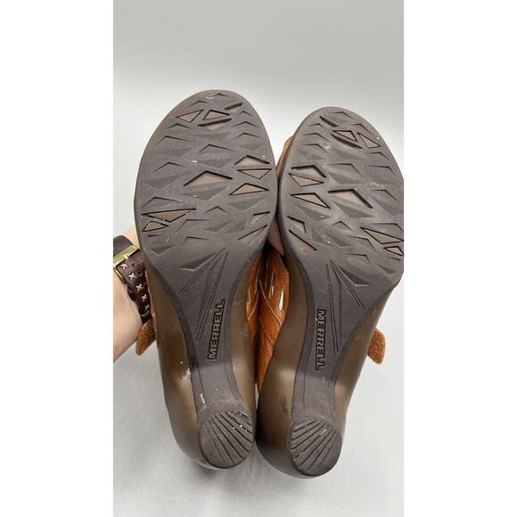 Merrell Evera Chase Tan Leather 3'' Heel Slingback Cycling Sandal J58052 Size 9 - Picture 11 of 14